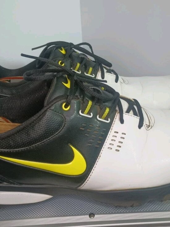Nike Air Rival III 3 Golf Shoes Size 11.5 White Black Yellow Spiked Pre-owned main image 7
